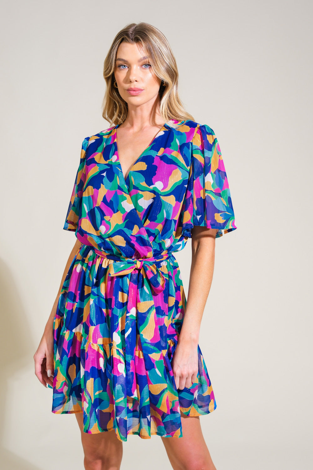 THINK OF ME WOVEN MINI DRESS Flying Tomato